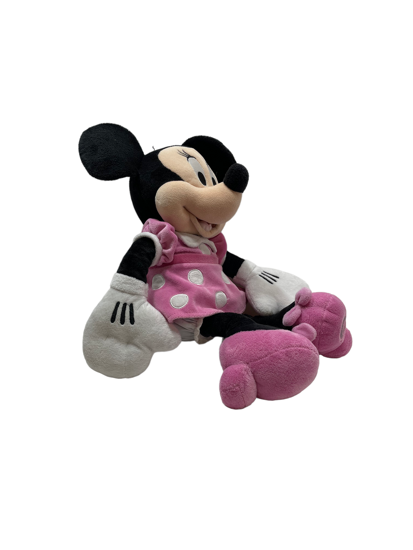 Classic Minnie Mouse Plush Doll 18" Preowned in Pink Polka DotDress & Pretty Shoes