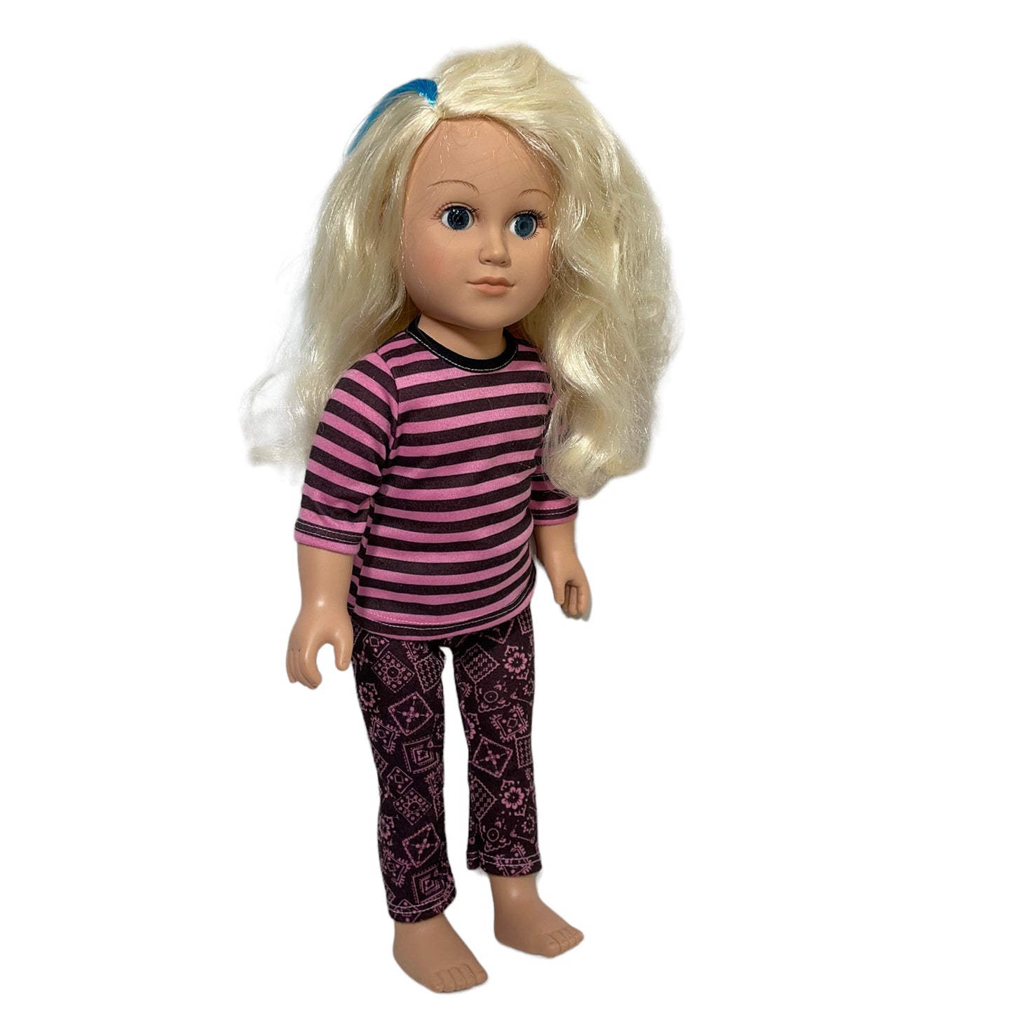 My Generation 18" Doll. Blue Eyed, Platinum Hair/ Blue Streak and Original Outfit EUC