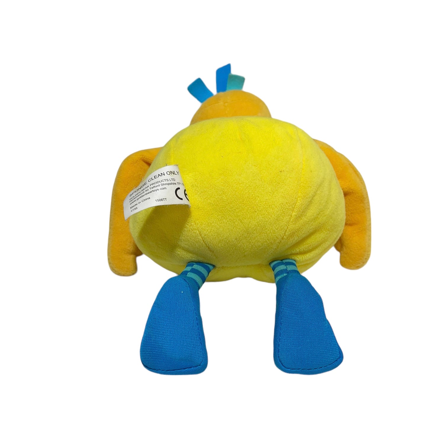 Twirly WOO , Chubby Round Talking Yellow Plush with Striped Legs and Red Feet GUC