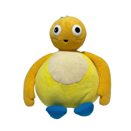 Twirly WOO , Chubby Round Talking Yellow Plush with Striped Legs and Red Feet GUC