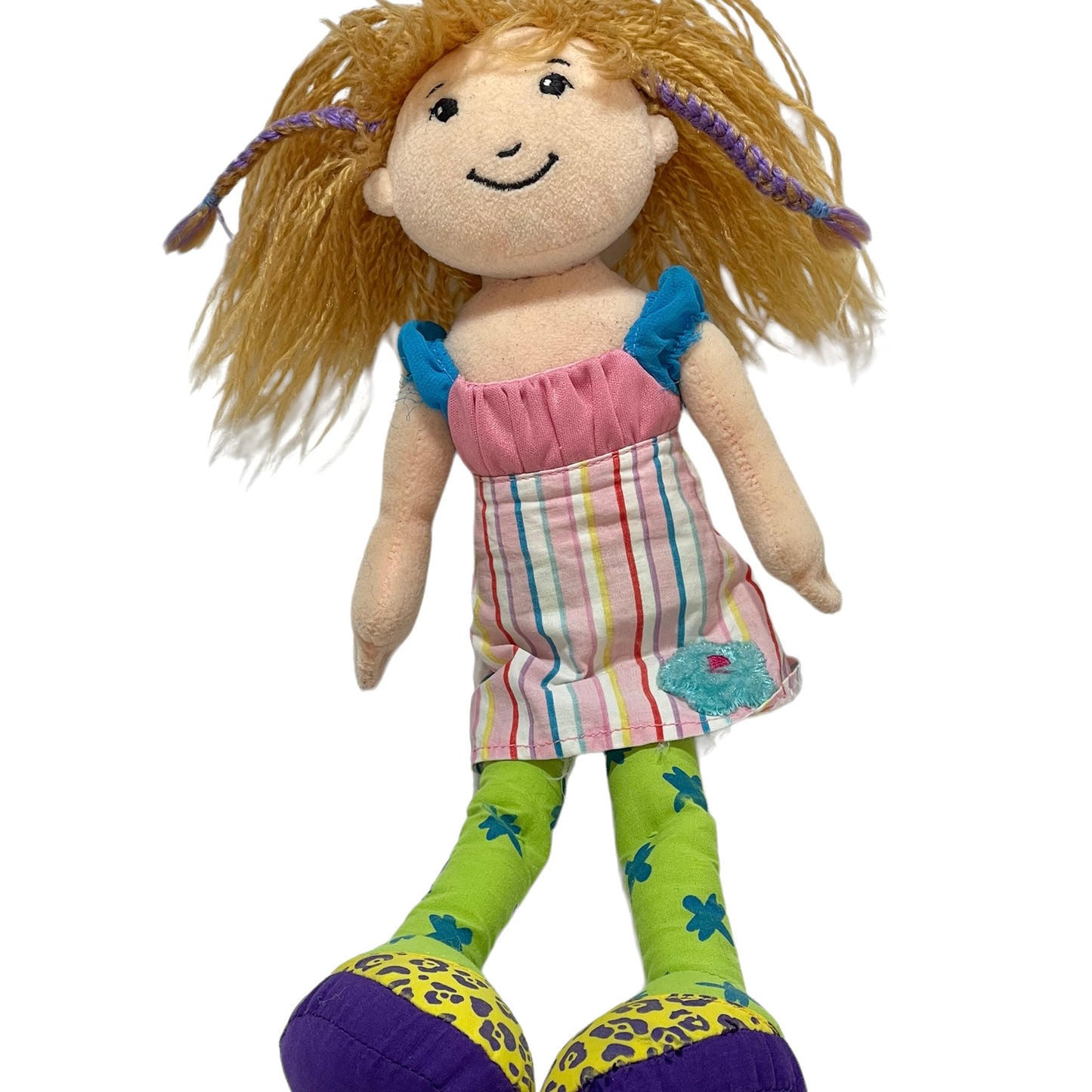 Groovy Girls Blond, Purple Braids, Cute Outfit & Embroidered Face Manhattan Toys
