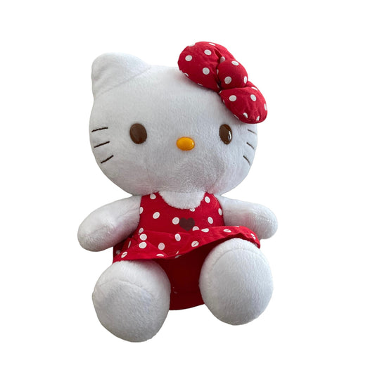 Sanrio Hello Kitty 8" Stuffed Toy  Red Polka Dot Dress & Oversize Bow GUC