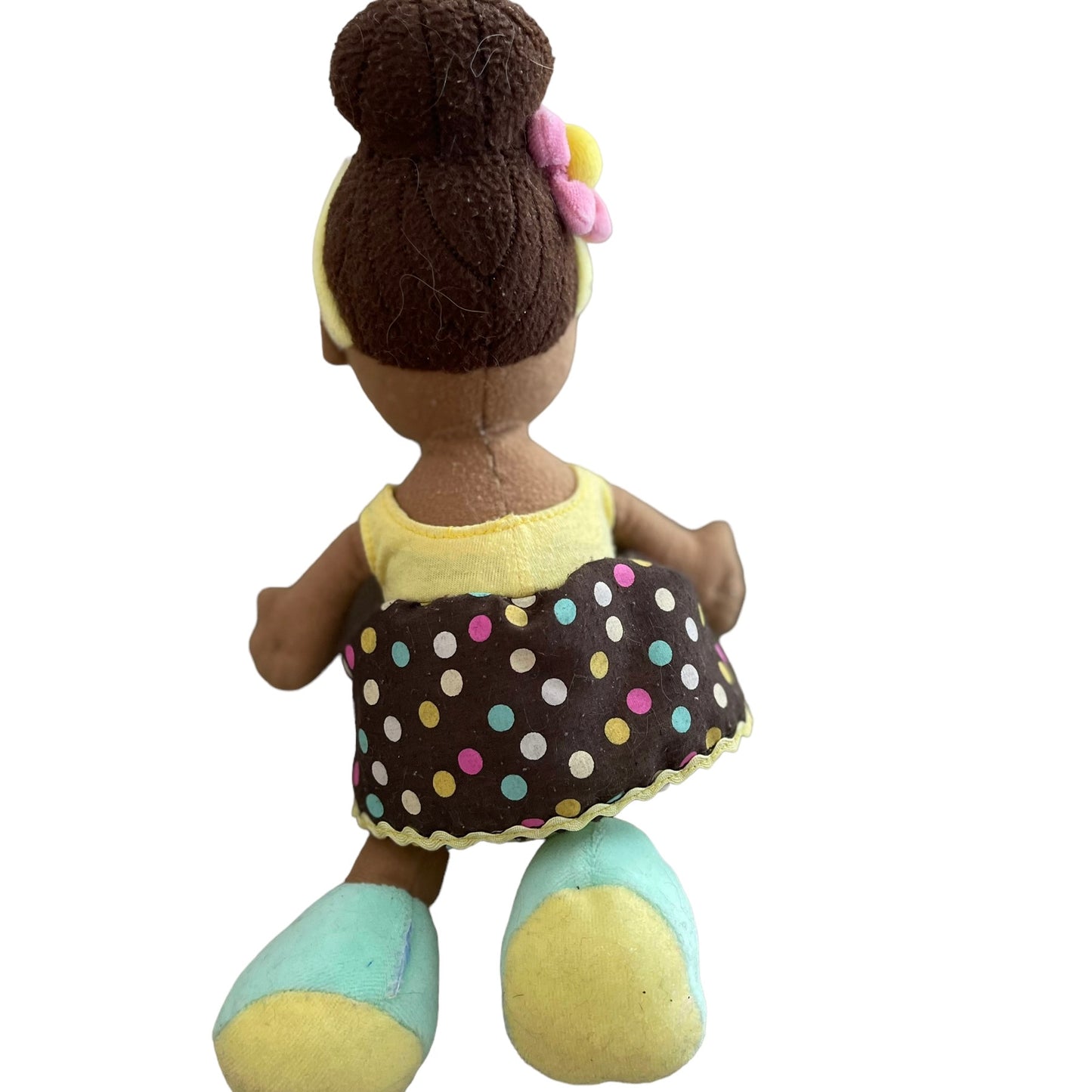 African 12" Rag Doll with Oversize Shoes and Sweet Embroidered Face