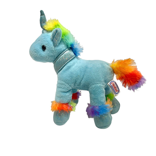 Prextex Rainbow Mane Sparkly Unicorn with Black Bead Eyes add Sparkle Collar